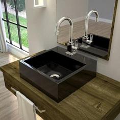 Kit Cuba Q395 com Torneira Luxo 1195 Metal 1/4 Volta Compace Preto