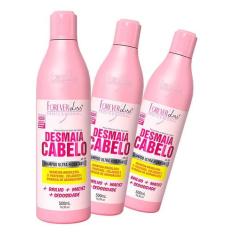 03 Shampoo Forever Liss Desmaia Cabelo Hidratante 500ml