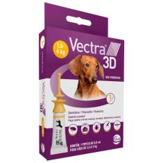 Vectra 3D Cães 1,5 A 4Kg Antipulgas E Carrapatos - Ceva