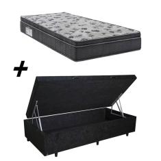 Cama Box Baú Solteiro + Colchão Ortobom Iso 1.0.0 Ortopillow D33 68x88x188