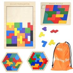 Brinquedos de quebra-cabeça de blocos de madeira, quebra-cabeça russo MICKYU para crianças