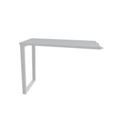 Mesa de Escritório Complemento Pé Tubular PE25 em MDP 90 x 45 cm Branca com Base Branca