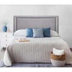 Cabeceira Estofada Reta Luxo com Tachas - King