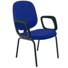 Cadeira Com Braços Diretor Para Escritório Linha Uno Azul