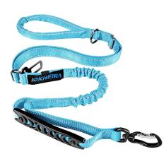 IOKHEIRA Coleira multifuncional para cães – vermelha ajustável, elástica forte de 1,2 a 1,8 m para cães médios e grandes