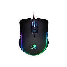 InfoKit Mouse Gamer USB Anatômico com Led Flow Effect Ajuste de DPI Sensor Óptico 6400DPIs Botões Laterais GM-V550, Preto, Unico