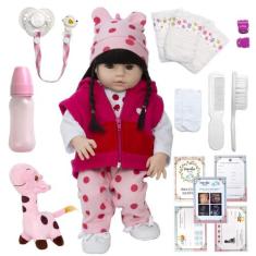 Boneca Tipo Reborn Baby Menina 52cm Girafinha Linda - Cegonha Reborn D