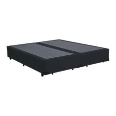 Base Box Casal Bipartido Suede Preto - 39x138x188:Preto - LORD COLCHÕE