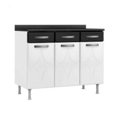 Balcão de Cozinha com Tampo 3 Portas 3 Gavetas Rubi - Telasul