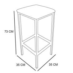 Banqueta Industrial Donna Suede Base Cobre Verde - D' ROSSI