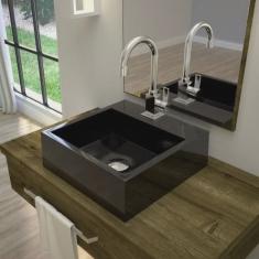 Kit Cuba Q395 com Torneira Luxo 1195 Metal e Válvula Click 1 1/2 e Sifão Pvc e Flexível Compace