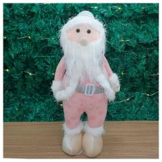 Boneco Natal Papai Noel Rosa Natalino 42cm