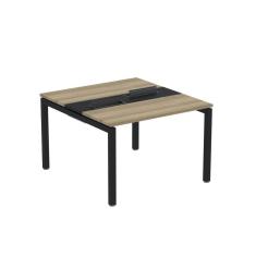 Mesa Plataforma Dupla Com Pé De Aço Para Coworking 110x120 Pdc11-12-2p Noce Naturalle-preto