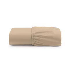 Lençol De Baixo Casal King Avulso Com Elástico Luiza Algodão Percal 180 Fios - Avelã