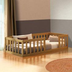 Cama Solteiro Com Grade De Proteção Nogueira Fanos Shop Jm