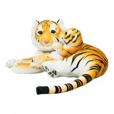 Tigre Mãe Filhote Realista 47cm - Pelúcia