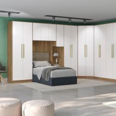 Guarda-roupa 2 Portas 2 Cabideiros Kappesberg Adapt Nogueira/branco 80cm