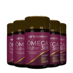 5x omega 3 6 9 mulher 60 caps hf suplementos