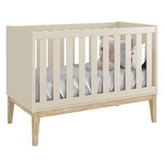 Berço Mini Cama Classic com Pés Madeira Natural - Reller Móveis Areia Fosco