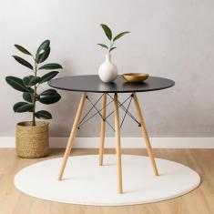 Mesa de Jantar Redonda Eames Eiffel 90cm PRETA