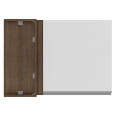 Armário Aéreo de Canto Glamy 1 Porta Rustic e Branco Madesa
