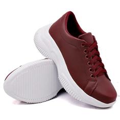 Tênis Casual Chunky Feminino com Cadarço Sola Borracha Leve e Confortavel