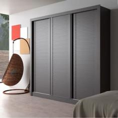 Guarda-Roupa Casal Bartira Village com 3 Portas Ripadas, 4 Gavetas e 243,1 cm de Largura