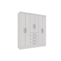 Guarda Roupa 6 Portas Arizona C- E 4 Gavetas Branco-neve - Tcil Móveis