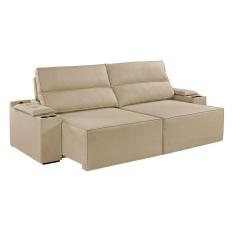 Sofá Retrátil e Reclinável 4 Lugares 250cm M180 Yescasa Linho/Bege Escuro