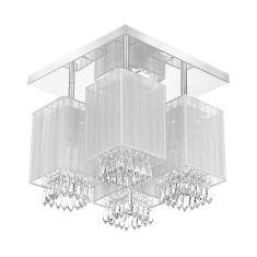 Lustre Plafon Quadclear Organza Quadrado Cinza Maravilhoso
