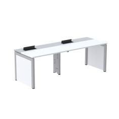 Mesa de Plataforma Simples para 2 Pessoas Corporativa 150x792/2p Pscpp150/792/2p Branco/Cinza