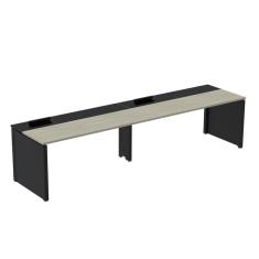Mesa de Plataforma Simples para 2 Pessoas Corporativa 120x792/2p Pscpp120/792/2p Nogueira Casablanca/Preto