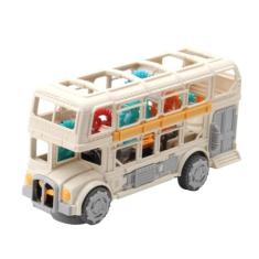 Ônibus Retro Brinquedo Bate e Volta Som Luz Engrenagem