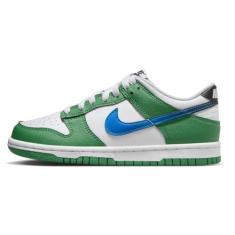 Nike Tênis infantil Dunk Low, Malaquita/foto azul/preto/branco, 18