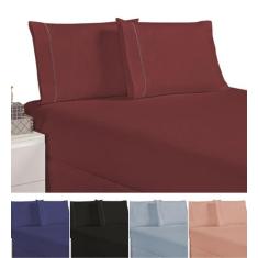 jogo lençol kit cama box king lencois quarto toque macio fronha lisa m