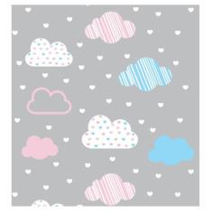 Papel De Parede Adesivo Nuvem Infantil 300X52Cm Quarto - Lcg Eletro