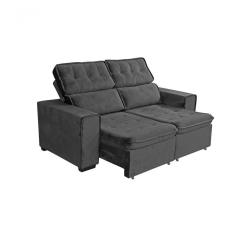 Sofá Zara 2 Metros C-encosto Ajustável E Pés Com Rodízio Cristal Anjo De Casa