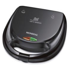 Sanduicheira Fast Grill e Sandwich Mondial Preto 750W S-12, 110V