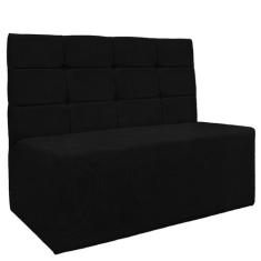 Sofá Canto Alemão Veludo Preto - Montanaris Decor - MD MONTANARIS DECO