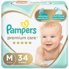 Fralda Pampers Premium Care M - 34 fraldas