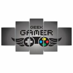 Quadros Decorativos Mdf Gamer Geek Controle Preto Sala Quart - X4adesi