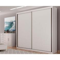 Guarda Roupa Casal 2 Portas De Correr E 4 Gavetas Bravo Branco - Novo Horizonte