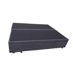 Cama Box Baú Casal Bipartido Suede Cinza Com Pistão A Gás