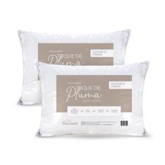 Travesseiro Toque de Pluma Pena Firme Percal 180 Fios 70x50cm Antiestr