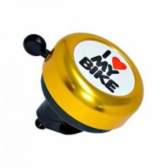 Buzina Campainha Trim Trim Para Bike I Love My Bike Amarela - Isapa