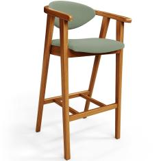 Banqueta Alta Para Cozinha Bancada Bar Sala de Jantar Fixa Cecília L02 Bouclê Oliva - Lyam