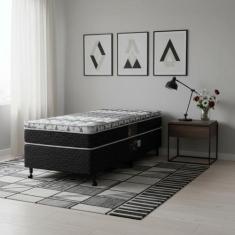Cama Box + Colchão Castor Solteiro Class One Face Tecnopedic 120x203x5
