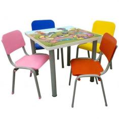 Conjunto De Mesa E Cadeira Infantil Reforçadas Lg Flex Coloridas