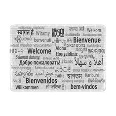 My Daily Multilingual Welcome Capa protetora de couro para passaporte