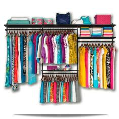 Roupeiro aramado quarto pequeno closet feminino solteiro 2,80 PT